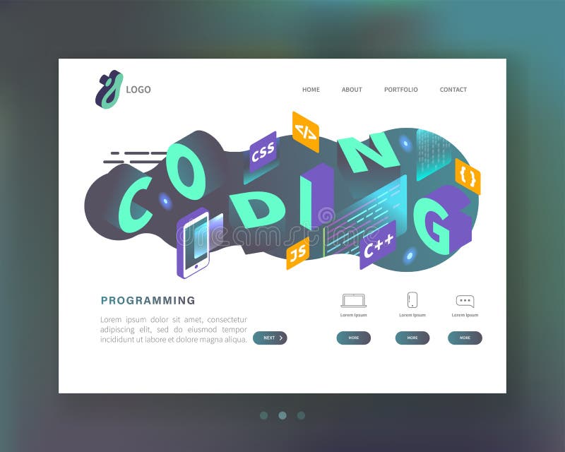 Programmierung, Konzept kodierend Isometrische Website-Landungs-Seiten-Schablone Web-Entwicklungs-Mobile-Software stock abbildung Programmierung, Konzept kodierend Isometrische Website-Landungs-Seiten-Schablone Web-Entwicklungs-Mobile-Software stock abbildung