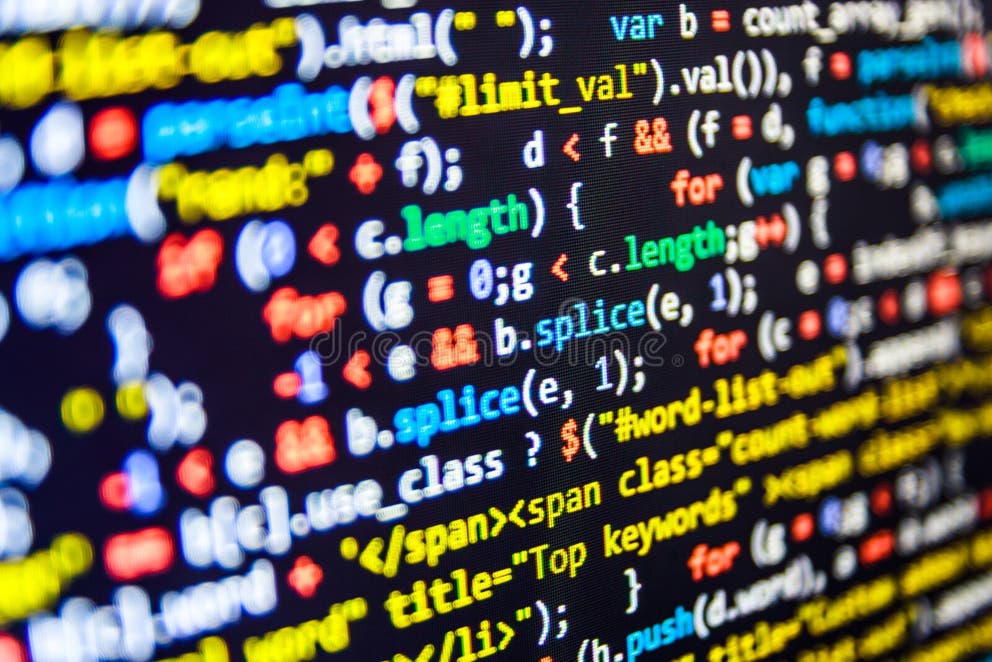 Programming Code Abstract Screen of Software Developer. Stock Image ...
