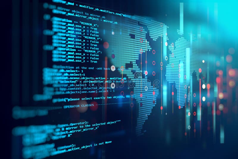 Programming code abstract technology background of software developer and Computer script vector illustration