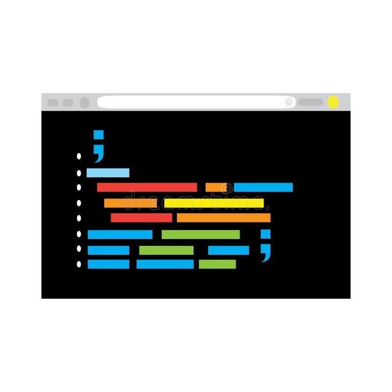Programming code on a browser window vector programming code on a browser window royalty free i̇llüstrasyon