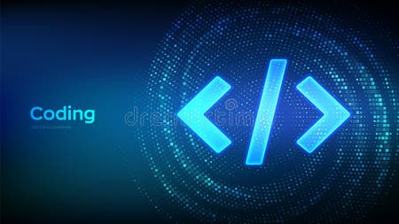 Programming Code. Coding or Hacker Background. Programming Code Icon ...