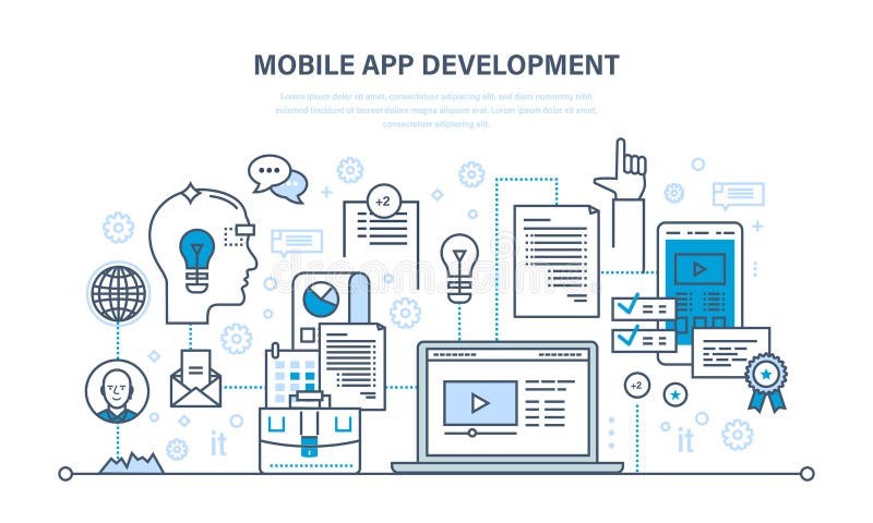 Programming, coding online,web courses, design, mobile and desktop app development. vector illustration Programming, coding online,web courses, design, mobile and desktop app development. vector illustration