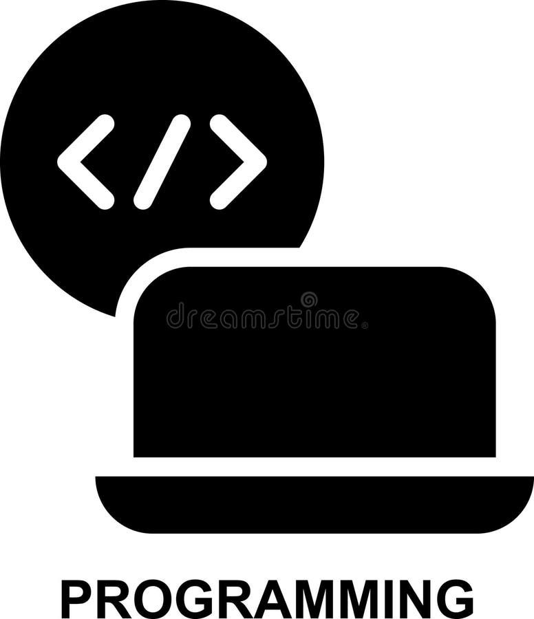 Programming, coding, software, application, computer, software development solid glyph icon vector illustration
