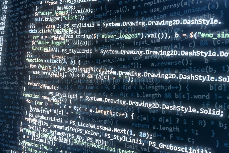 Programming coding source code screen abstract software developer computer script stok i̇llüstrasyon