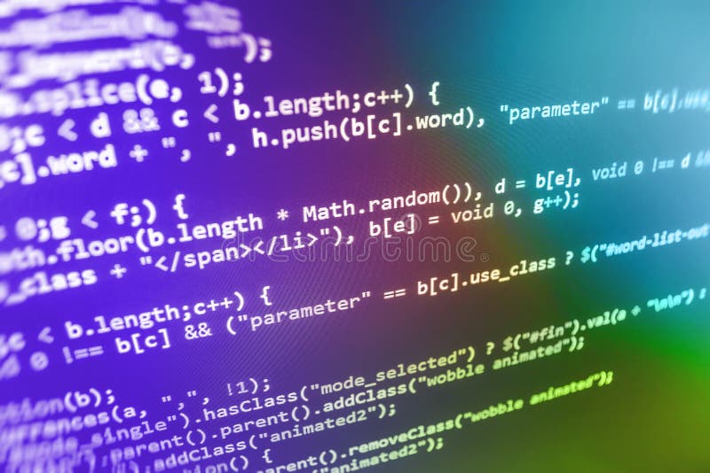 Programming Coding Source Code Screen. Stock Image - Image of editor ...