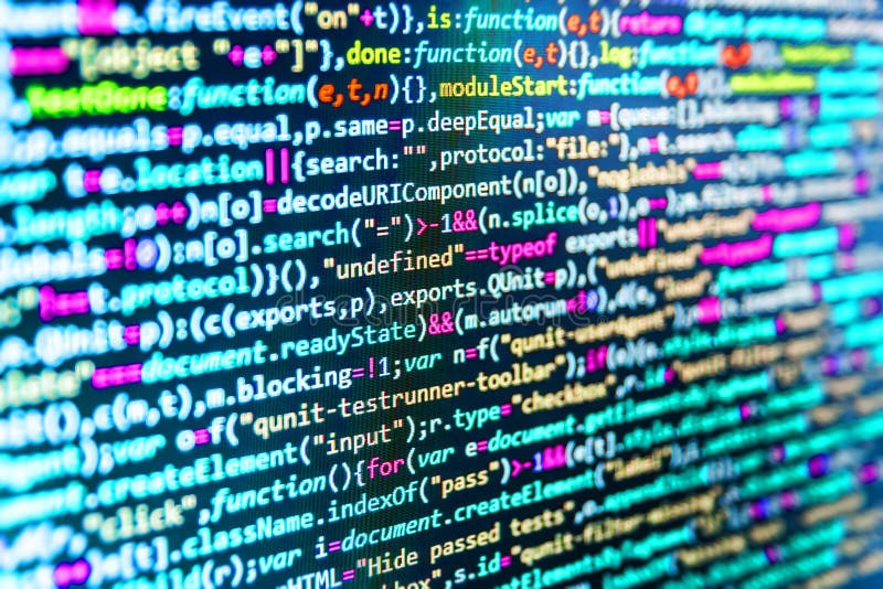 Programming Coding Source Code Screen. Stock Photo - Image of black ...
