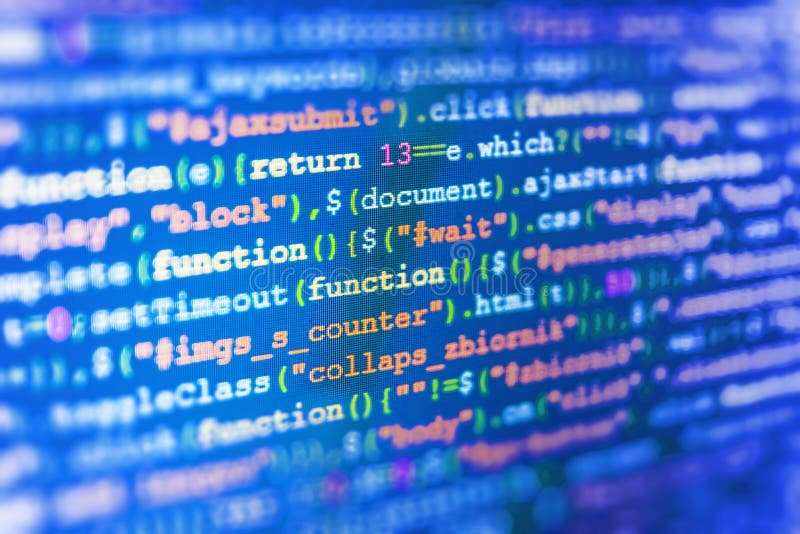 Programming Coding Source Code Screen. Stock Image - Image of concept ...