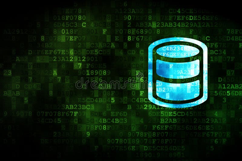 Programming Concept Database on Digital Background Stock Illustration