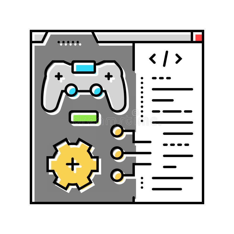 Programming game development color icon vector illustration royalty free illustration