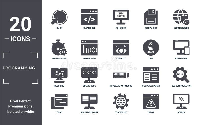 Programming Icon Set. Include Creative Elements As Click, Secu Network ...