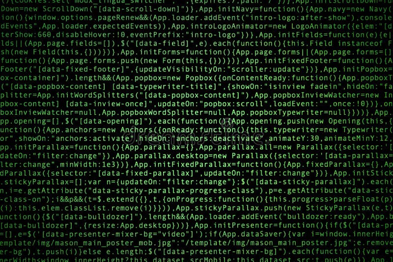 Software Source Code on Dark Background. Stock Illustration ...