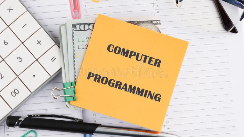Programming online network metaverse digital world technology. COMPUTER PROGRAMMING it is written on a sticker on the stock photos