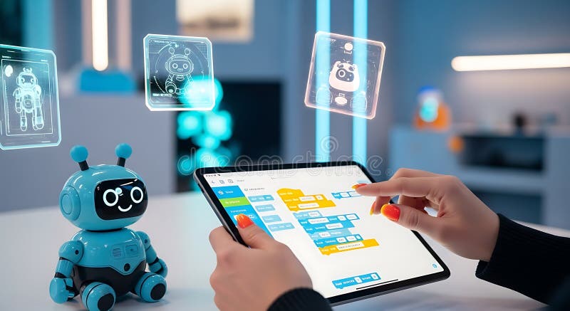 Toy designer using tablet with AI software - Robot Programming Stock Illustrations – 31,099 Robot Programming ...