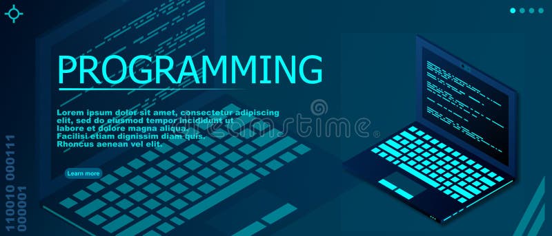 Programming or Software Development Web Page Template. Vector ...