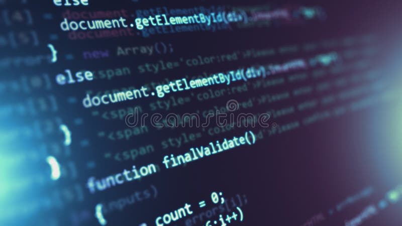 Programming source code abstract background stock footage