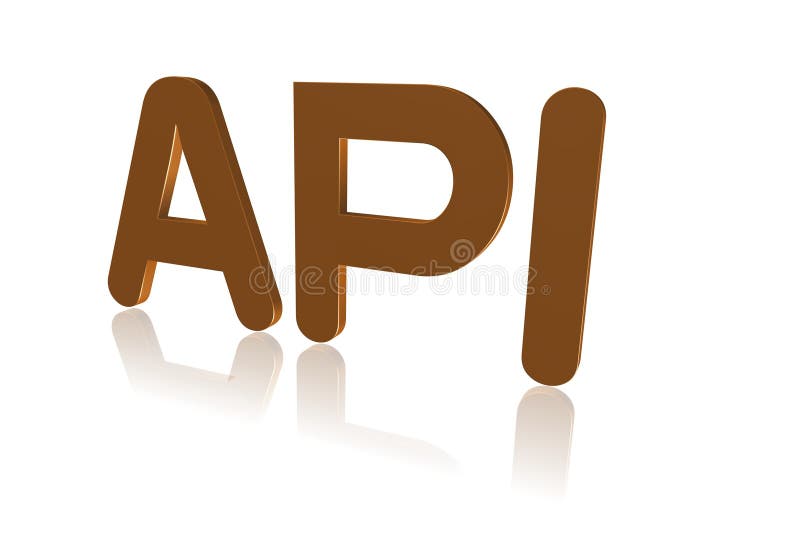 Programming Term - API - Application Programming Interface - 3D image. Source programming code illustrations