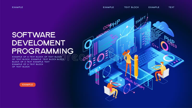 Programming web banner stock vector. Illustration of digital - 157259197