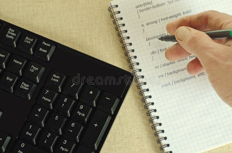 Programming  Pages with Html Language Stock Image Image of debug