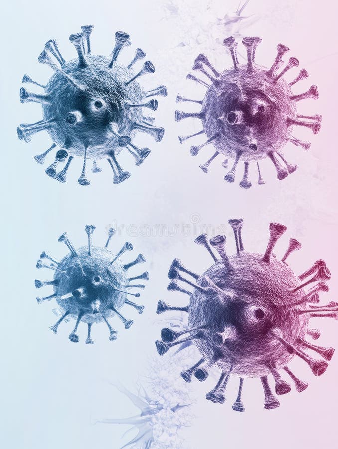 Progresia formelor de virus ilustrate din structuri simple până la complexe în vizualizarea științifică. ai generativ royalty free stock photos