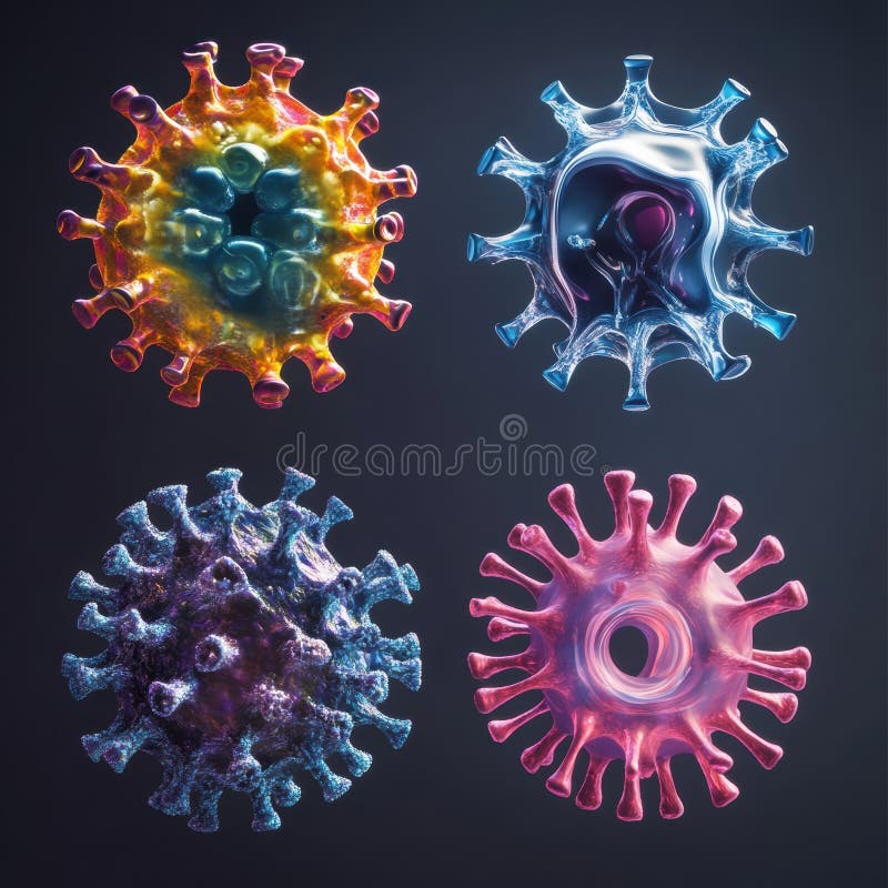 Progresia formelor de virus de la caracteristicile de bază la structurile complexe care prezintă diversitatea în ceea ce privește royalty free stock images