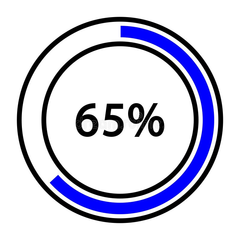 Progress bar and loading icons 65 percent royalty free illustration