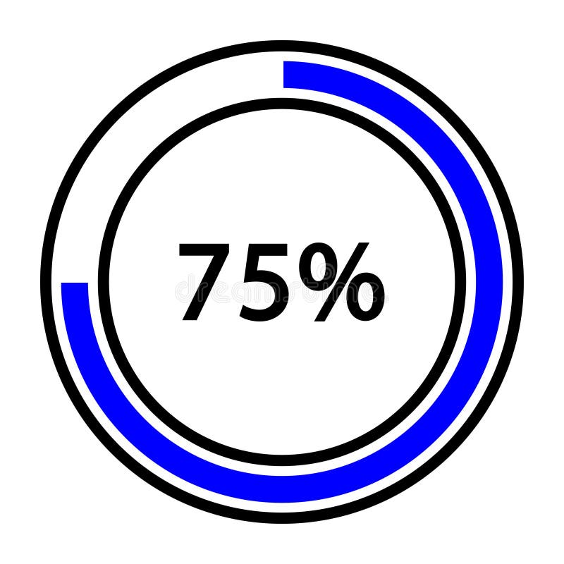 Progress bar and loading icons 75 percent vector illustration