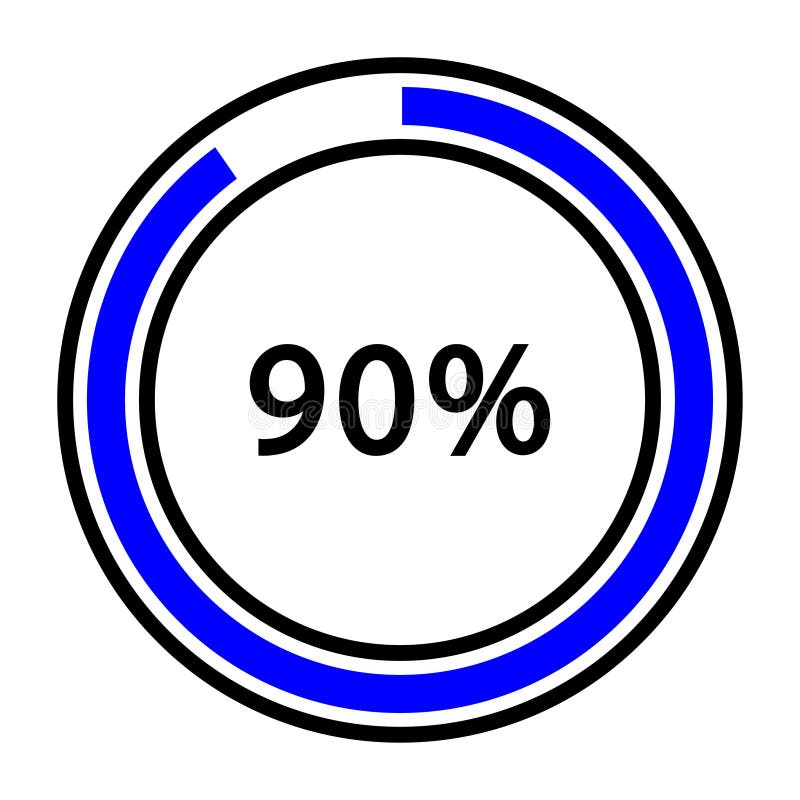 Progress bar and loading icons 90 percent royalty free illustration