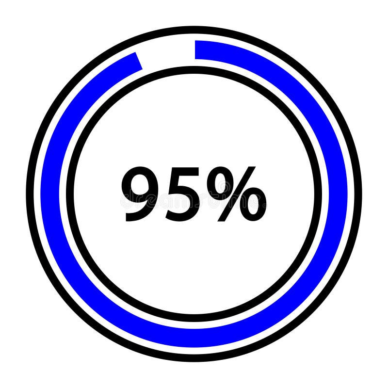 Progress bar and loading icons 95 percent royalty free illustration