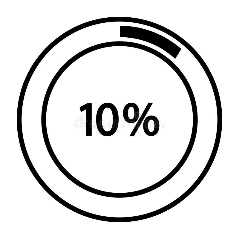 Progress bar and loading icons 10 percent royalty free illustration