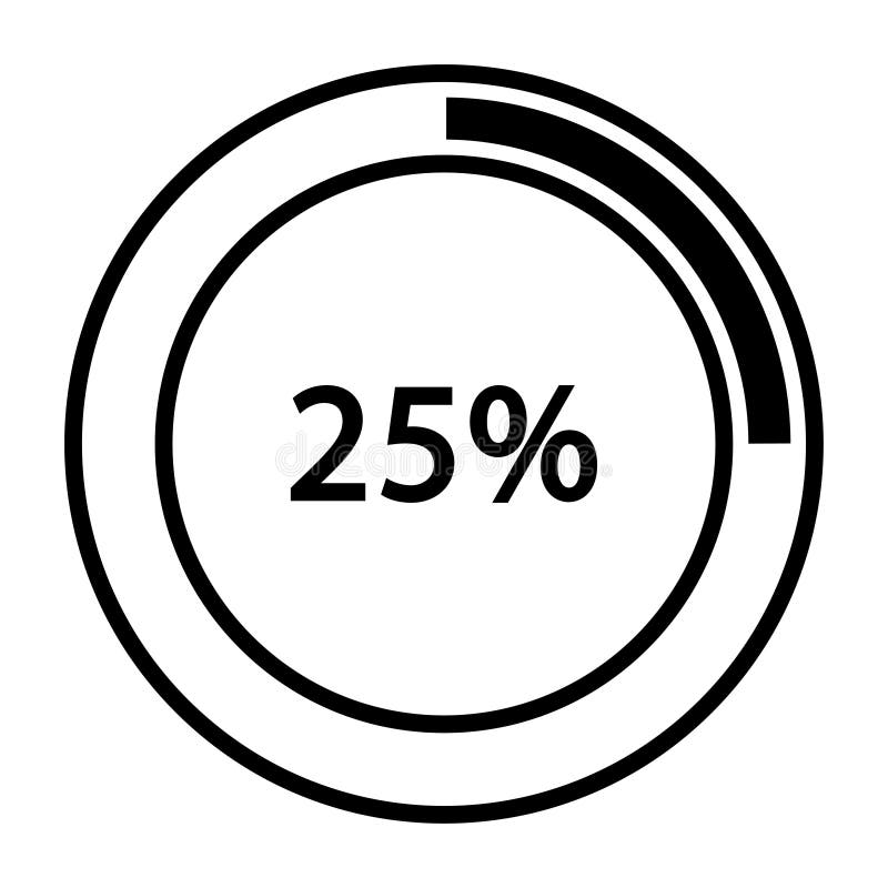 Progress bar and loading icons 25 percent vector illustration