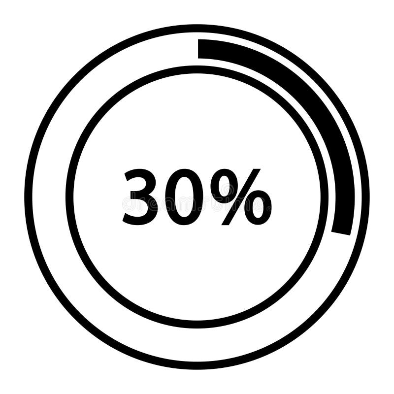 Progress bar and loading icons 30 percent royalty free illustration