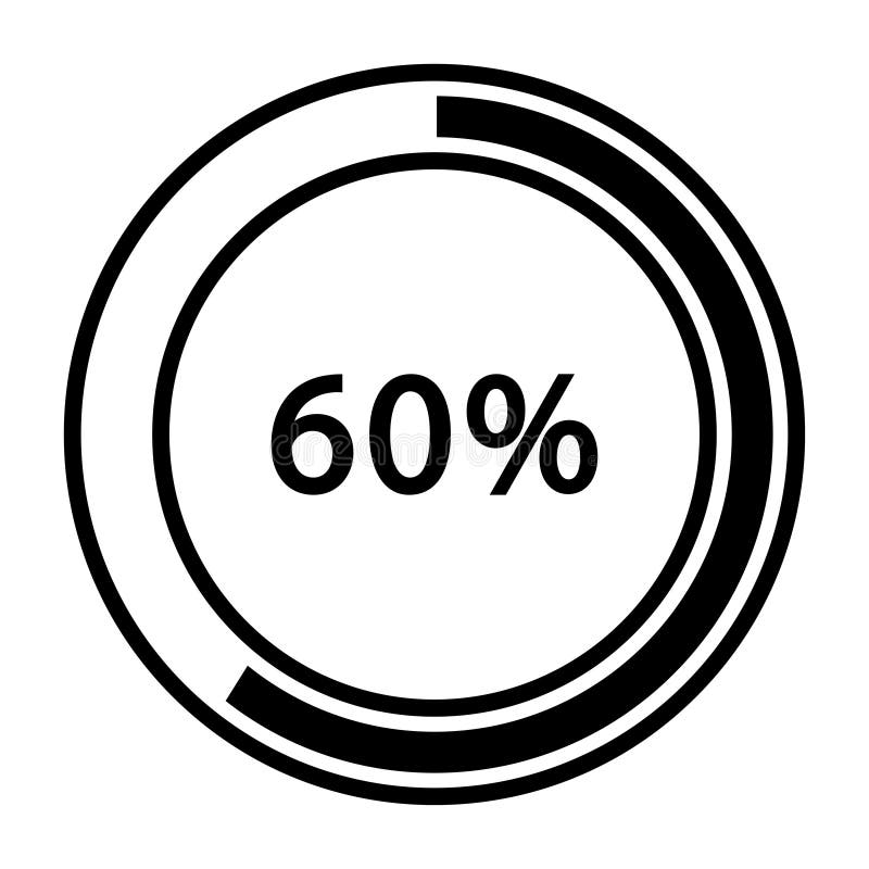 Progress bar and loading icons 60 percent stock illustration