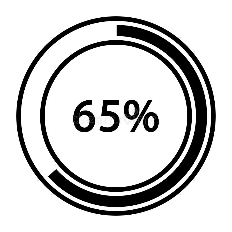 Progress bar and loading icons 65 percent royalty free illustration