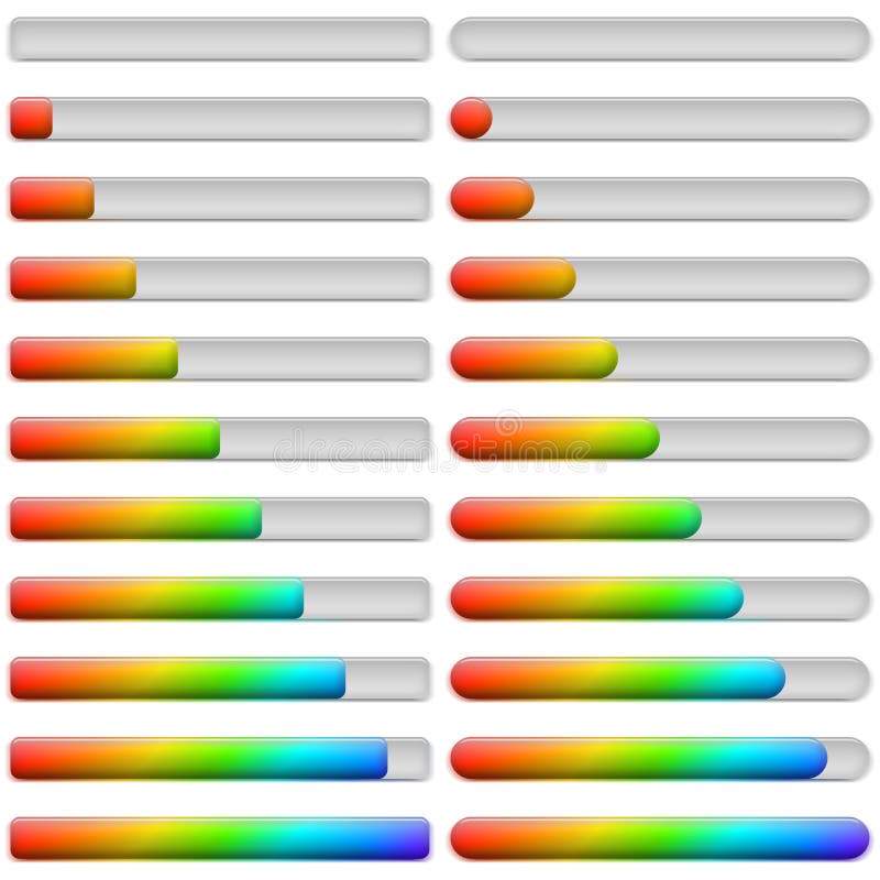 Progress bars, set stock illustration