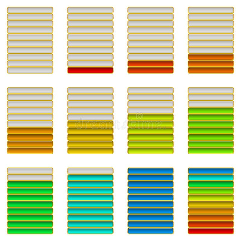 Progress bars, set royalty free illustration