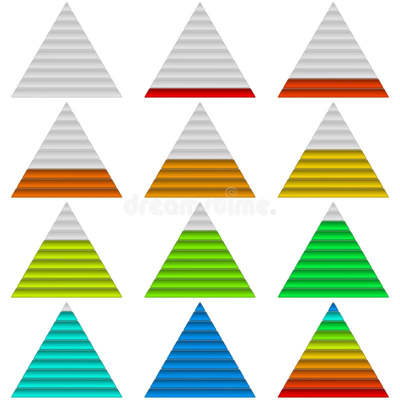 Progress bars, set, triangles vector illustration