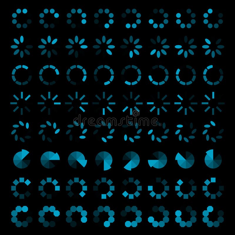 Progress loading bar. Black background stock illustration