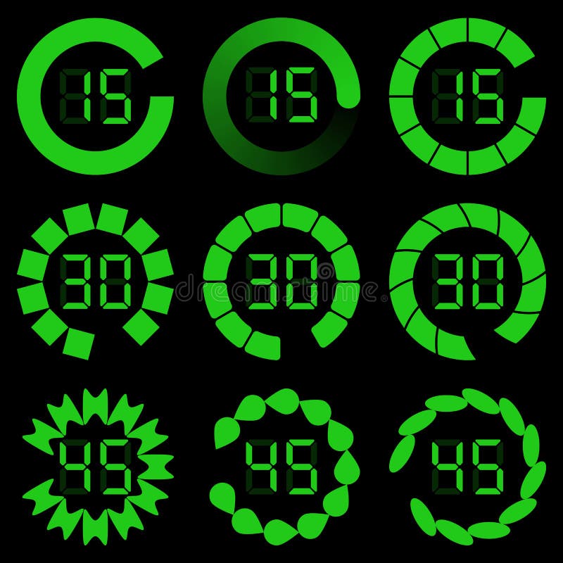 Progress loading bar. Set of indicators royalty free illustration