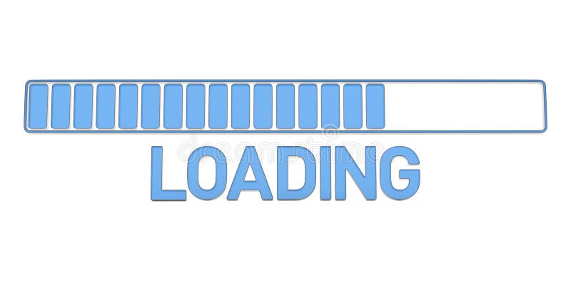 Progress loading bar on white background. Isolated 3D illustration royalty free illustration
