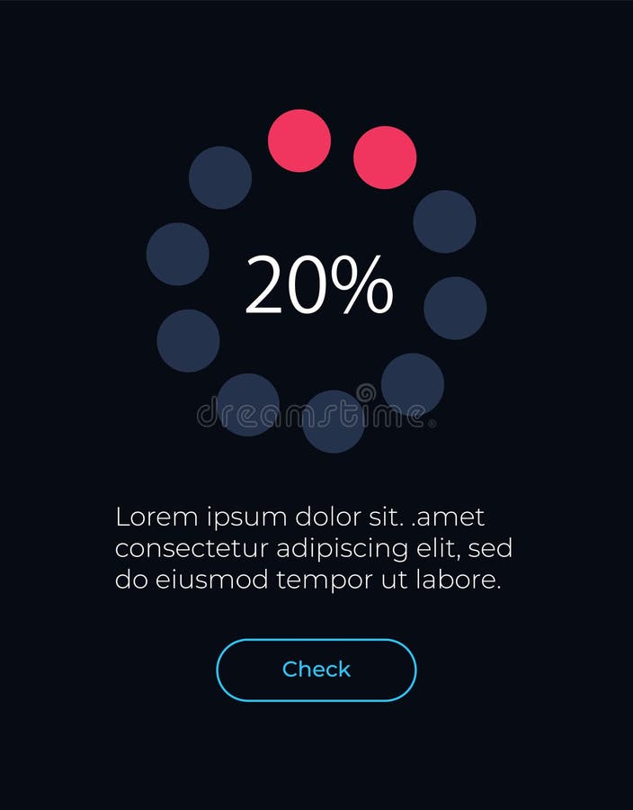 Progress Round Diagram UI Element Template Stock Vector Illustration