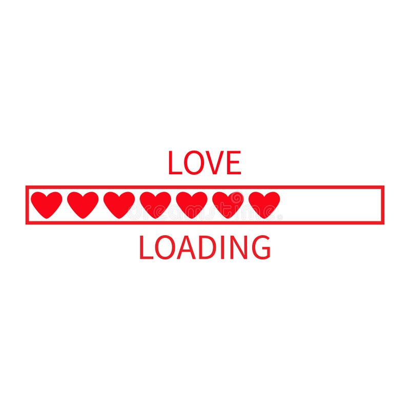 Progress status bar icon. Love loading collection. Red heart. Funny happy valentines day element.Web design app download timer. Wh stock illustration Progress status bar icon. Love loading collection. Red heart. Funny happy valentines day element.Web design app download timer. Wh stock illustration