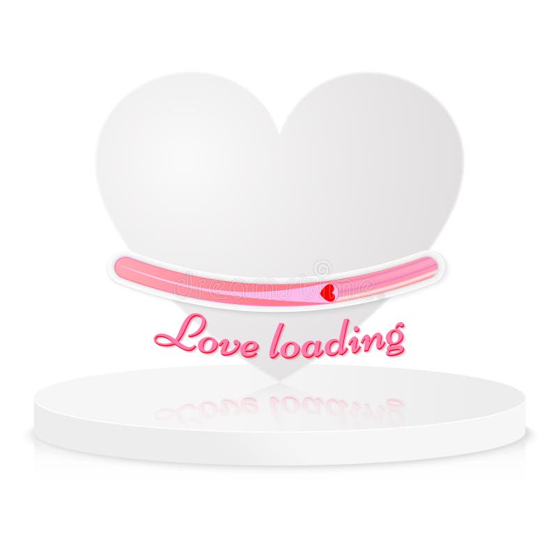 Progress status bar icon. Love loading collection. White heart. royalty free illustration Progress status bar icon. Love loading collection. White heart. royalty free illustration