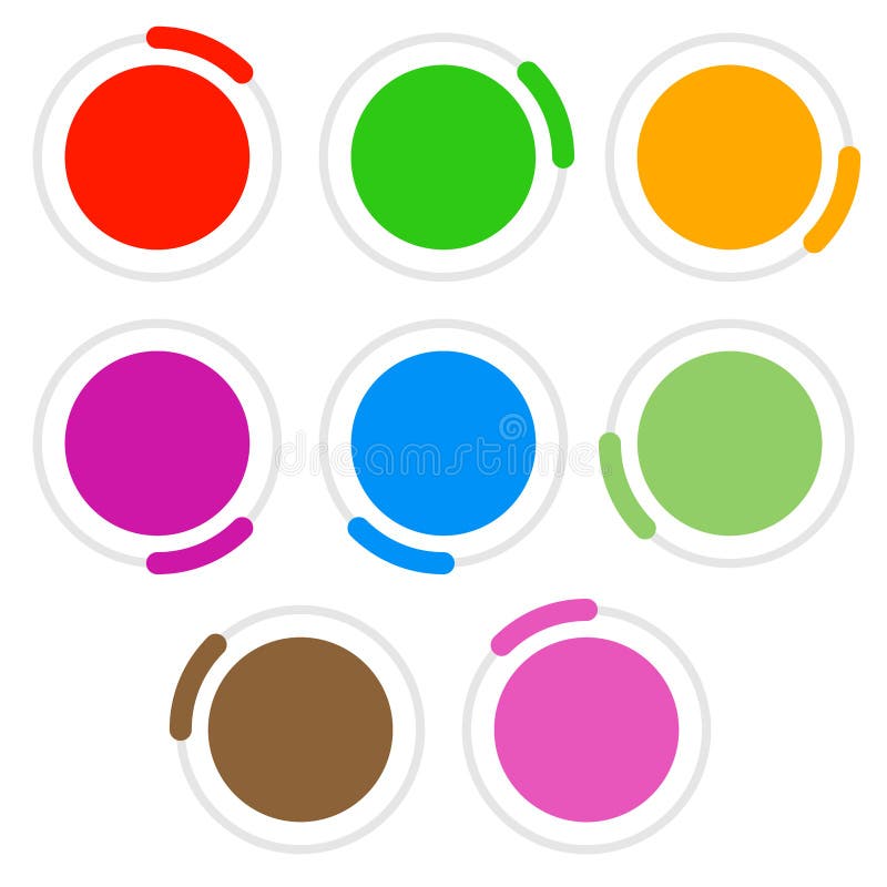 Progress, steps, phases, stages indicator circular graphics royalty free illustration