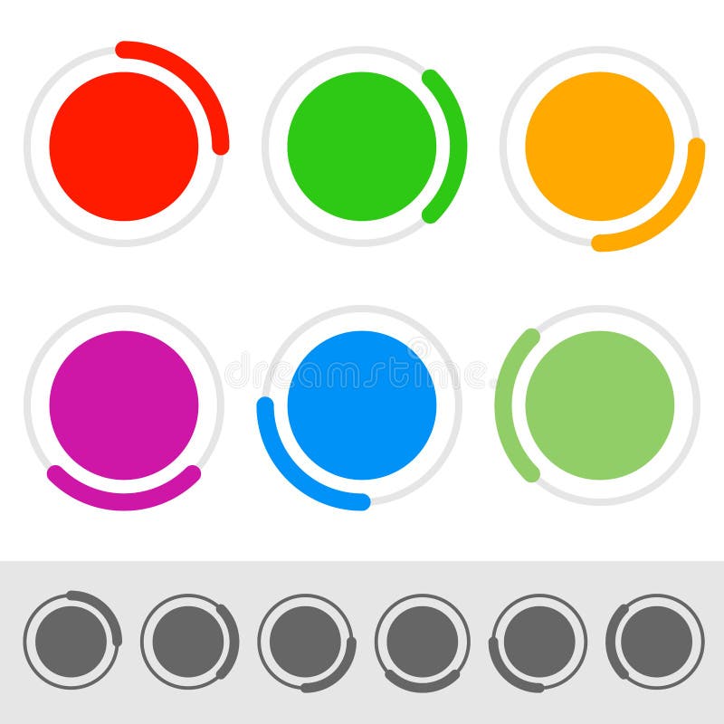 Progress, steps, phases, stages indicator circular graphics royalty free illustration
