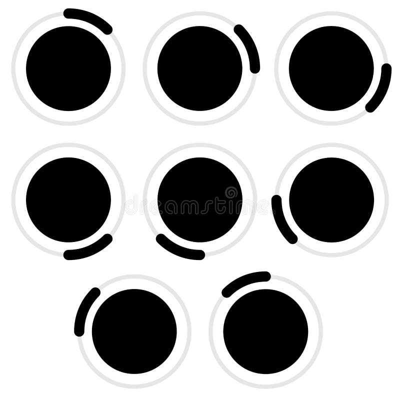 Progress, steps, phases, stages indicator circular graphics vector illustration