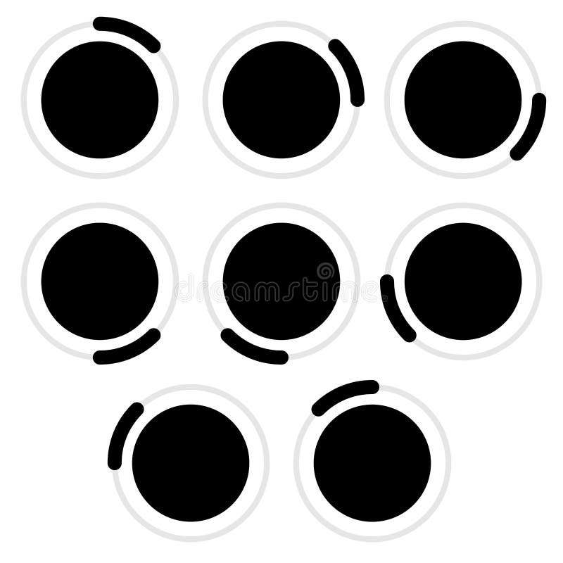Progress, steps, phases, stages indicator circular graphics vector illustration