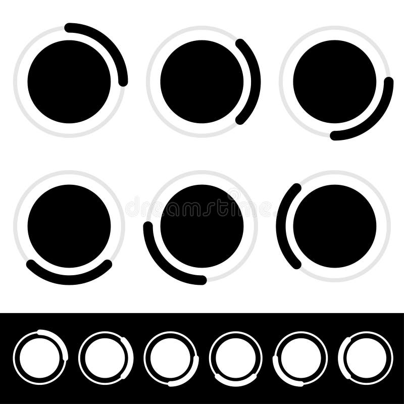 Progress, steps, phases, stages indicator circular graphics royalty free illustration