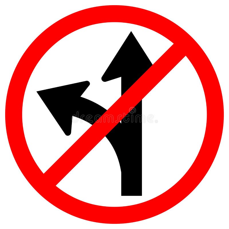Do Not Turn Left Traffic Road Sign,Vector Illustration, Isolate on ...
