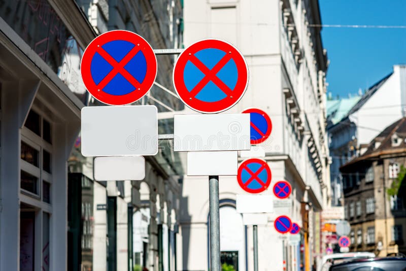 Prohibited No Car Parking Sign Obscure by a Tree Stock Image Image of
