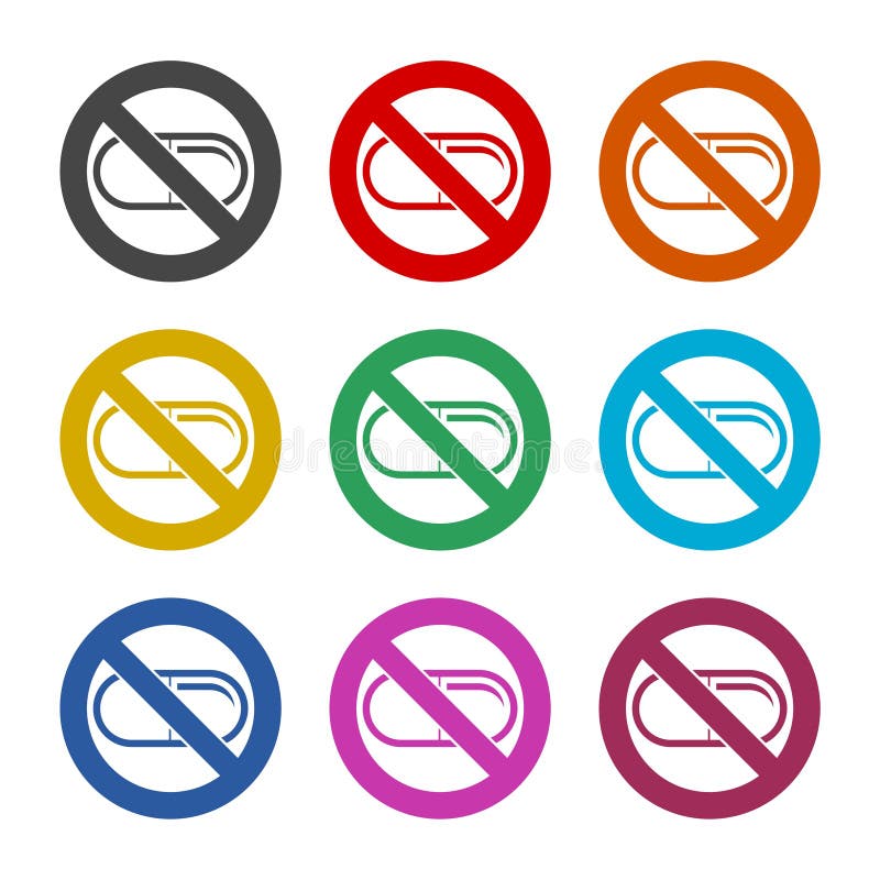 Prohibited sign capsules drugs isolated icon, No pills, No drug, color icons set royalty free illustration Prohibited sign capsules drugs isolated icon, No pills, No drug, color icons set royalty free illustration